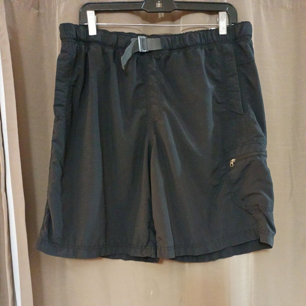Men's Columbia Omni Shade Sun Protection Black Cargo Swim Trunks Large